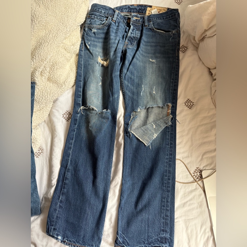 Hollister low rise skinny palm canyon distressed look jeans 32x30